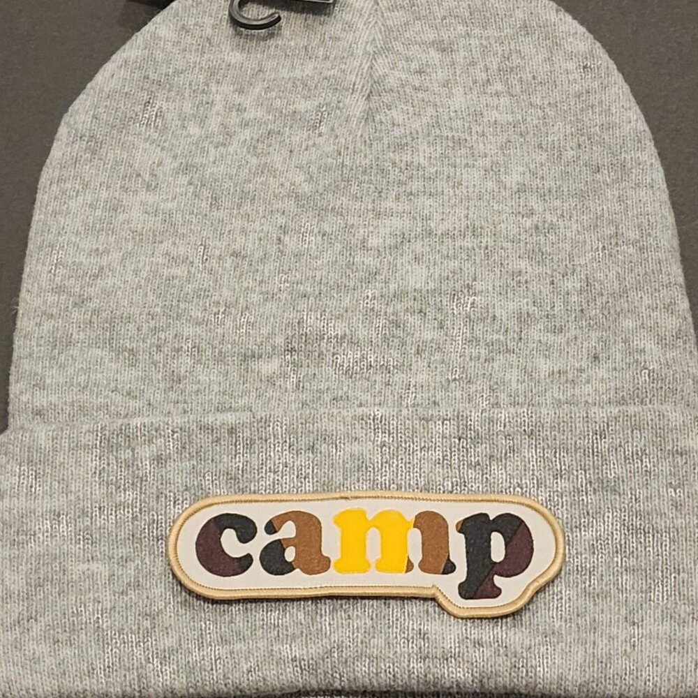 camp (camo) Knit Cuffed Beanie in Gray
